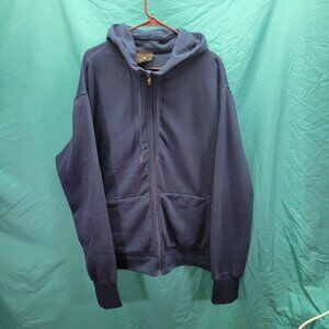 Scottevest Mens Micro Fleece Hoodie Zip-Up Jacket W/ Thumb Holes Size XL Blue